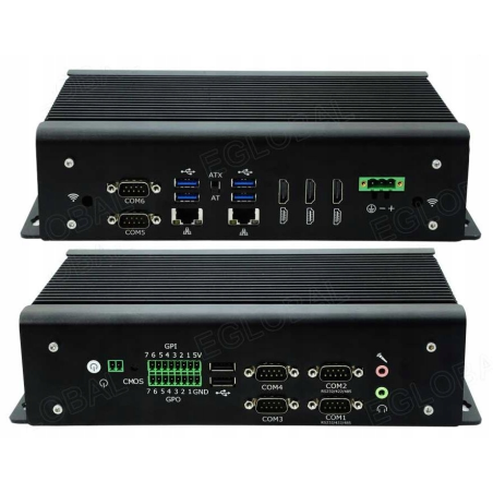 Przemysłowy mini PC G13 fanless 3xHDMI 2xRJ45 2xLAN 6xCOM GPIO GPO ATX/AT