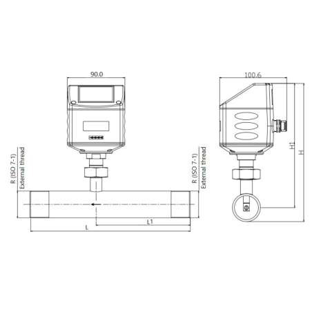 Termiczny masowy czujnik przepływu sprężonego powietrza i gazów